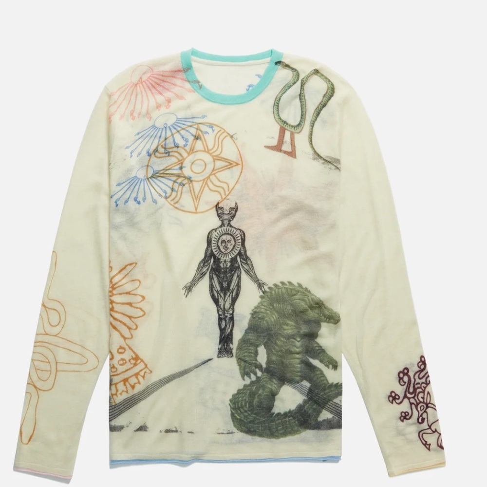 Autumn Cashmere Multicolor Graphic Crew Neck Sweater